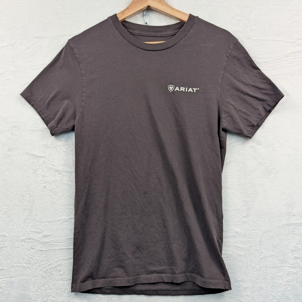 Ariat T-Shirt Men's S Dark Gray Land of the Free Western Workwear Americana